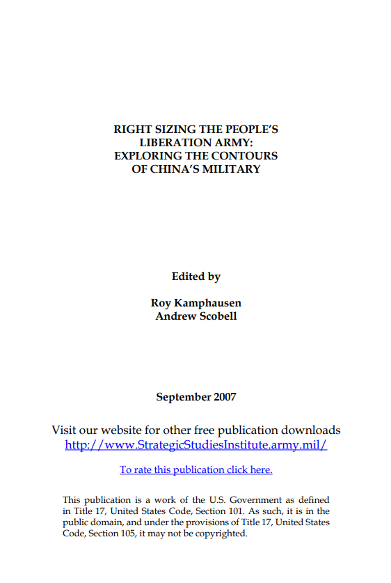  Right Sizing the People's Liberation Army: Exploring the Contours of China's Military