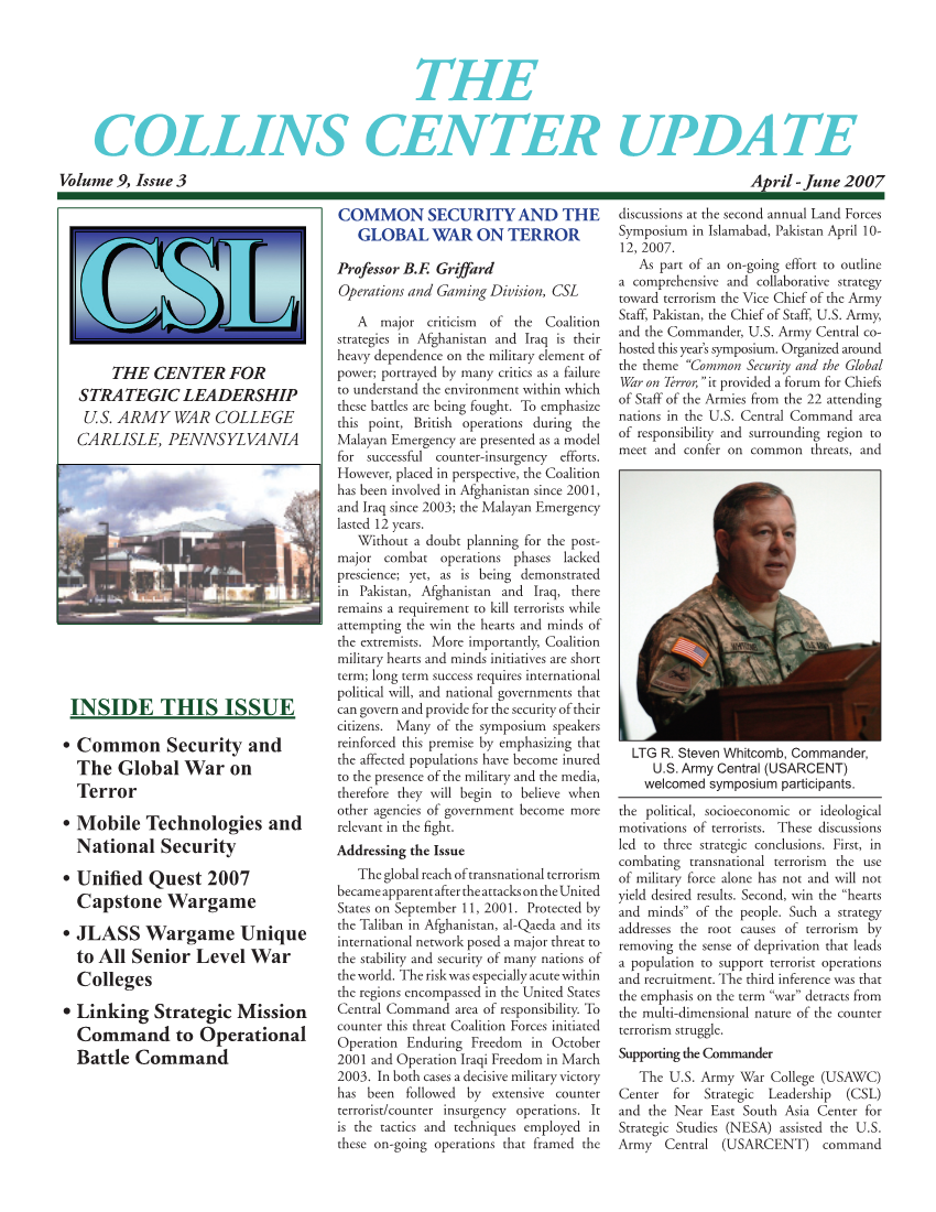  Collins Center Update Volume 9, Issue 3 (Summer 2007)