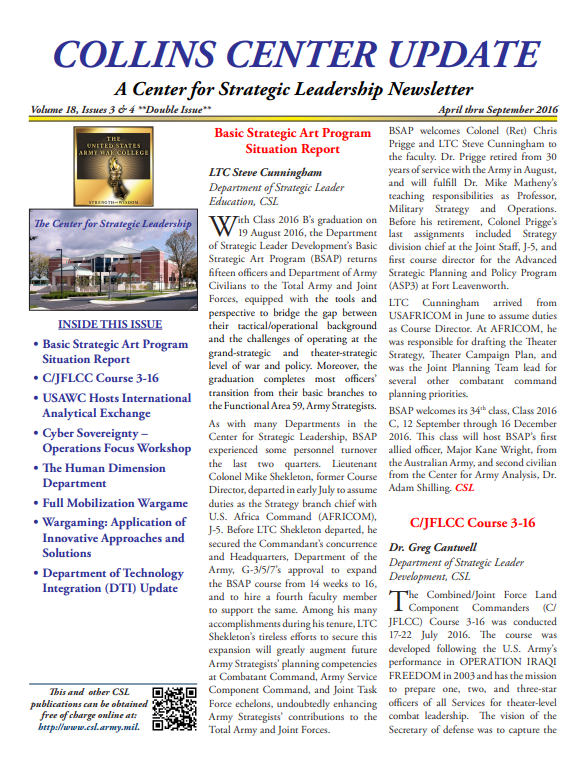  Collins Center Update, Volume 18, Issues 3 & 4