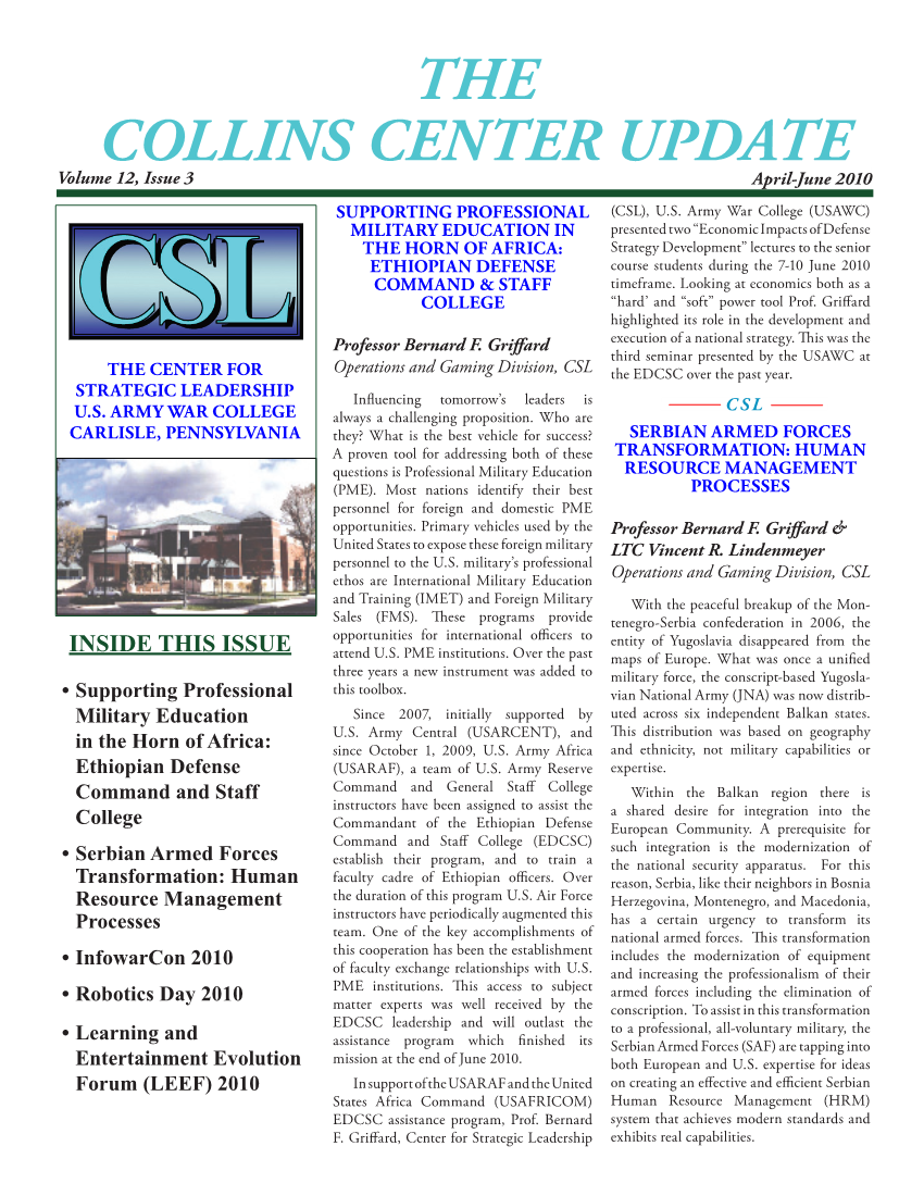  Collins Center Update, Volume 12, Issue 3 (Summer 2010)