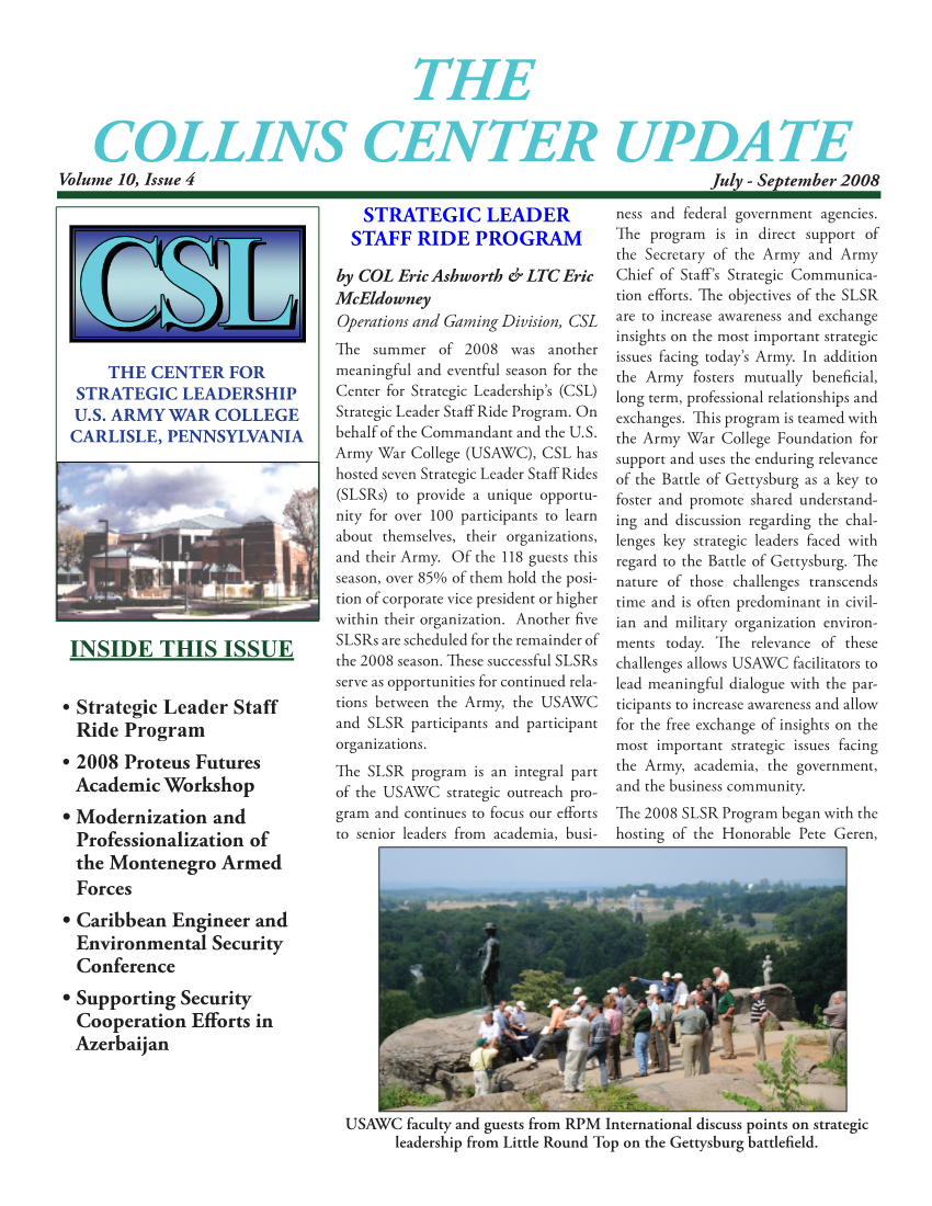 Collins Center Update, Volume 10, Issue 4 (Fall 2008)