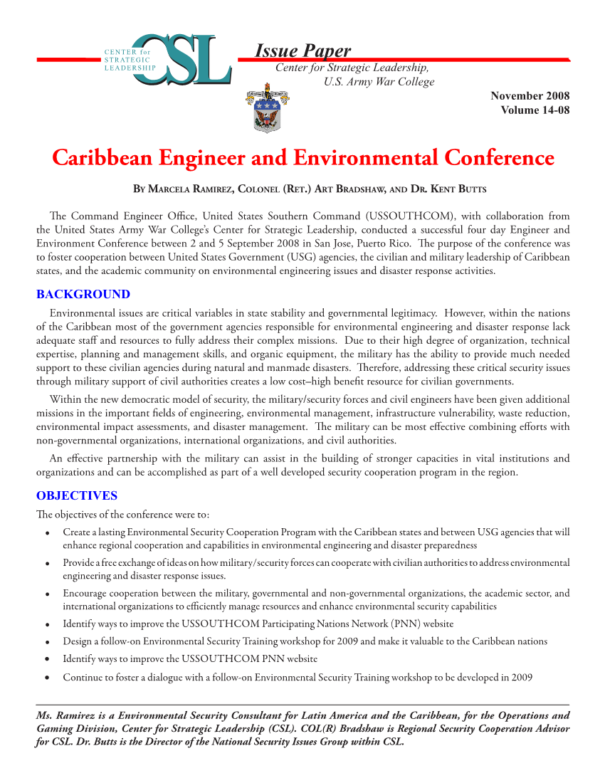  Caribbean Engineer and Environmental Conference