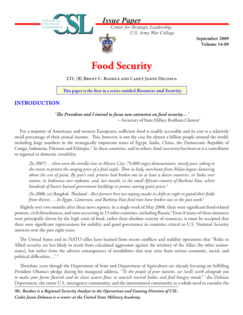  Food Security