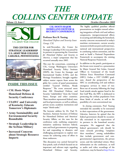  Collins Center Update, Volume 13, Issue 1 (Winter 2011)