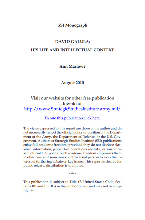  David Galula: His Life and Intellectual Context