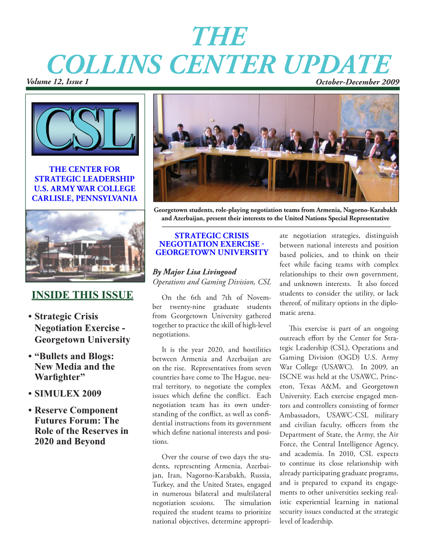  Collins Center Update, Volume 12, Issue 1 (Winter 2010)