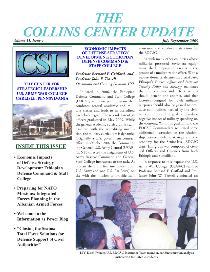  Collins Center Update Volume 11, Issue 4 (Fall 2009)