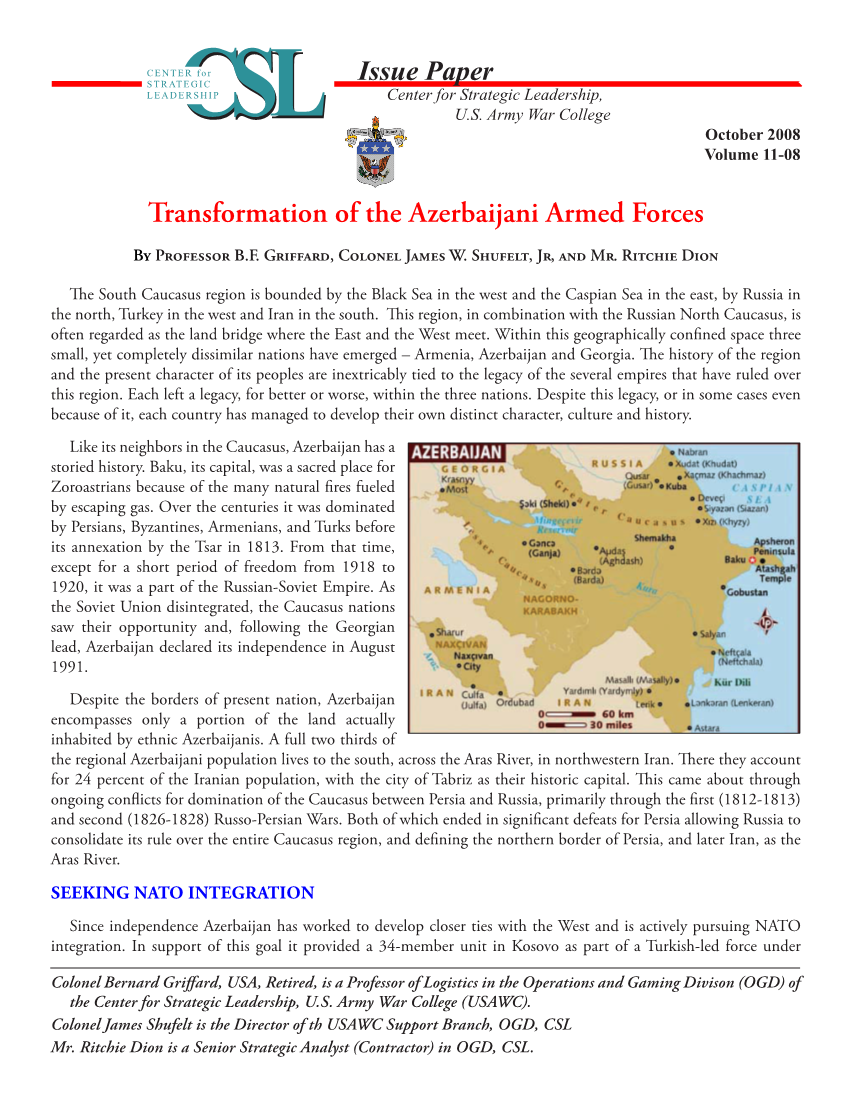  Transformation of the Azerbaijani Armed Forces