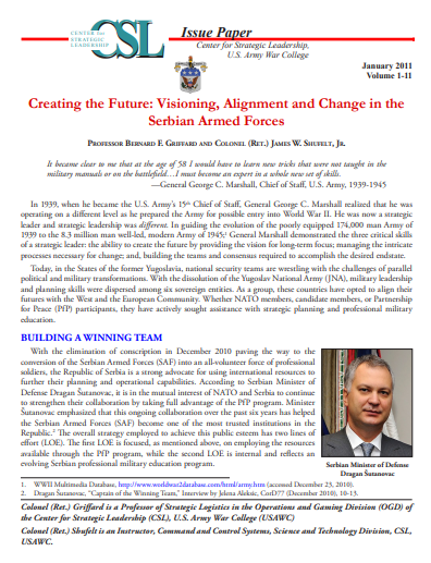  Creating the Future: Visioning, Alignment and Change in the Serbian Armed Forces