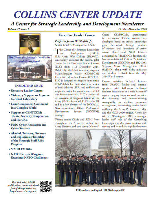  Collins Center Update - Volume 17, Issue 1 (Fall 2014)