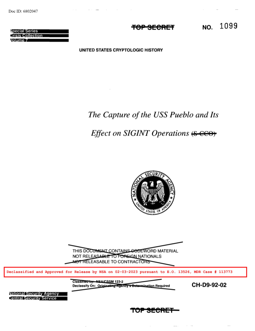  US Cryptologic History The Capture of the USS Pueblo (Doc ID 6802047)