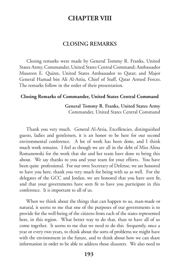  Env Sec Arabian Gulf 9-04 -- Chapter 8 -- Closing Remarks