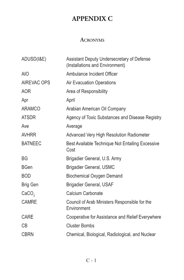  Env Sec Arabian Gulf 9-04 -- Appendix C -- Acronyms