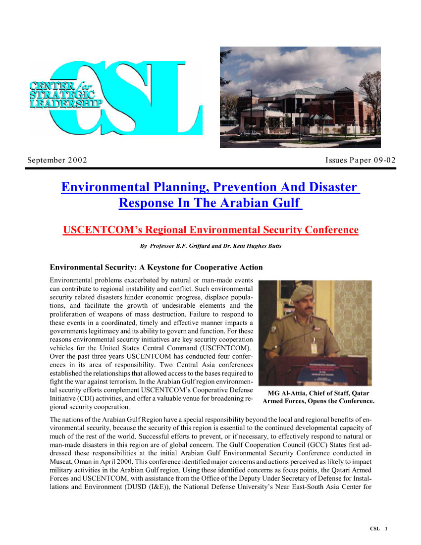  Environmental Planning, Prevention And Disaster Response In The Arabian Gulf