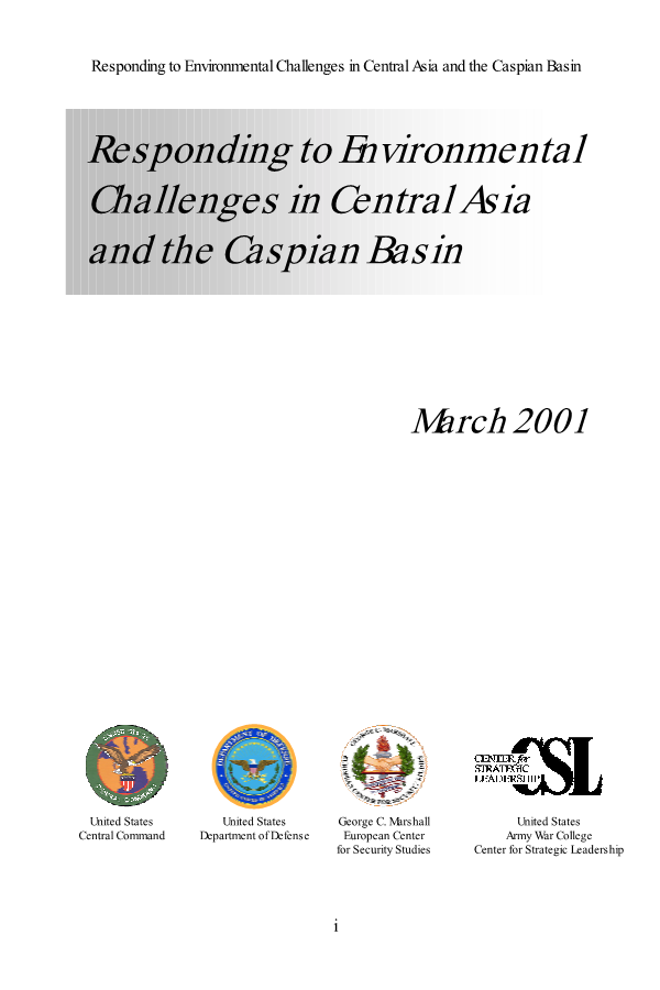  Responding to Environmental Challenges in Central Asia and the Caspian Basin