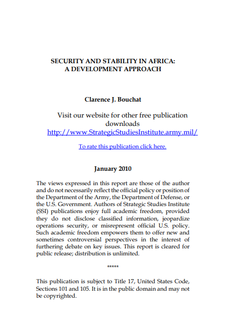  Security and Stability in Africa: A Development Approach