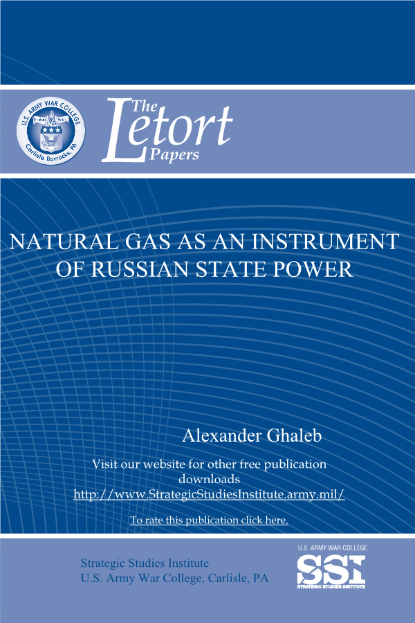  Natural Gas as an Instrument of Russian State Power