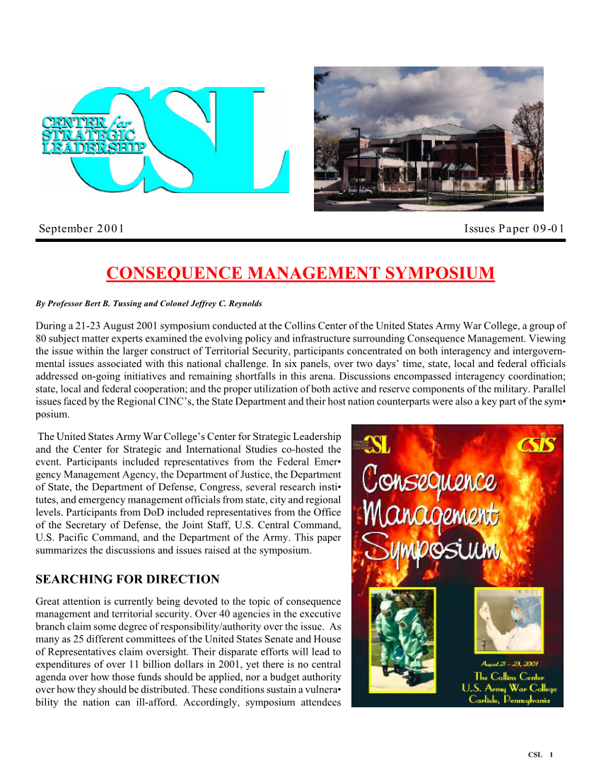  Consequence Management Symposium