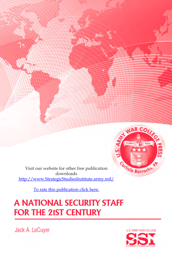  A National Security Staff for the 21st Century