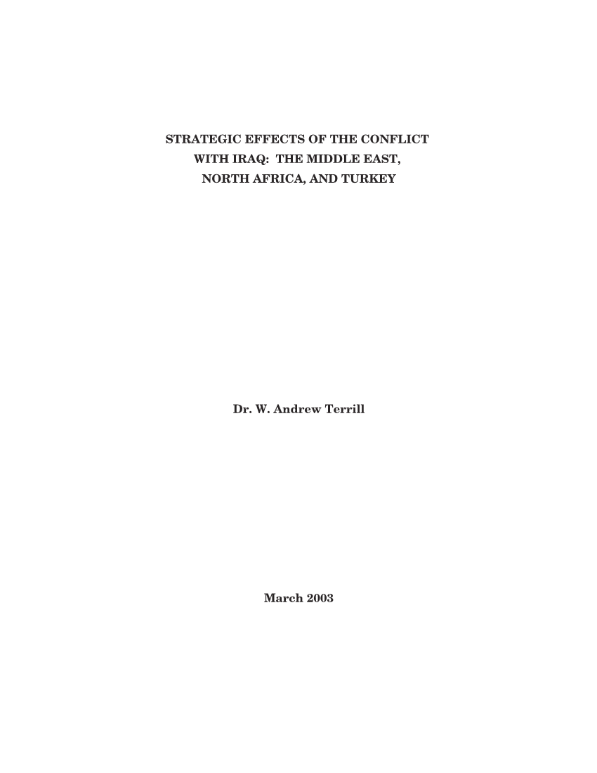  Strategic Effects of Conflict with Iraq: The Middle East, North Africa, and Turkey