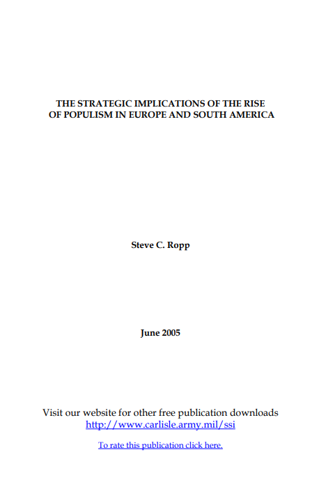  The Strategic Implications of the Rise of Populism in Europe and South America