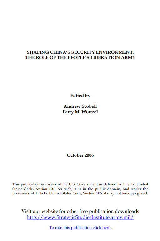 Shaping China's Security Environment: The Role of the People's Liberation Army
