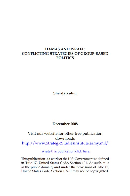  HAMAS and Israel: Conflicting Strategies of Group-Based Politics