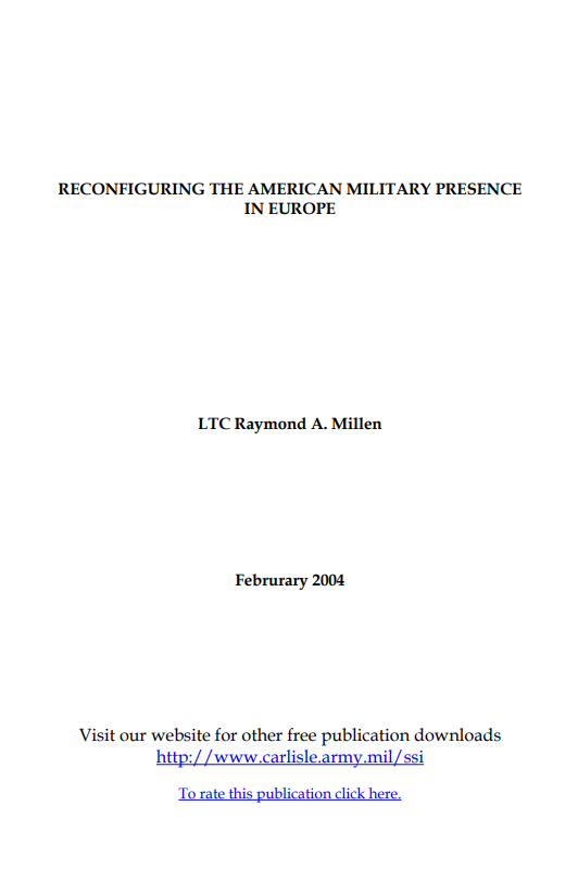 Reconfiguring the American Military Presence in Europe