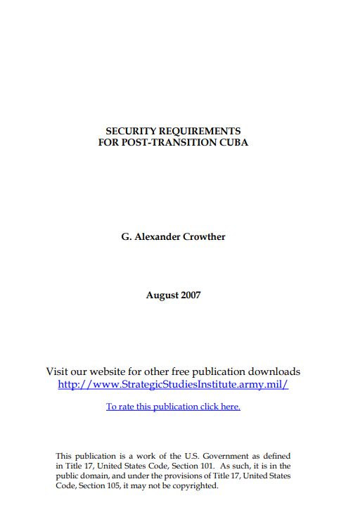  Security Requirements for Post-Transition Cuba