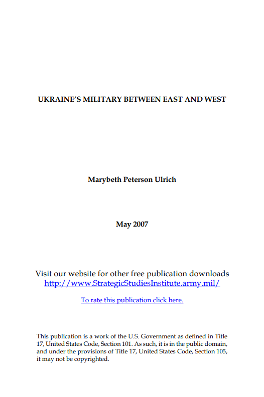  Ukraine's Military Between East and West