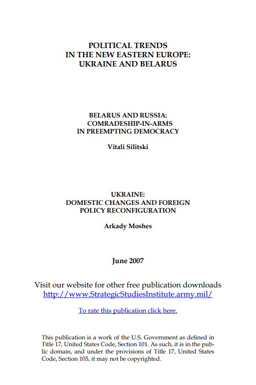  Political Trends in the New Eastern Europe: Ukraine and Belarus