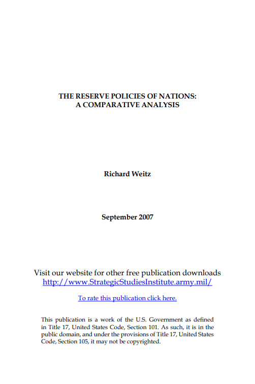  The Reserve Policies of Nations: A Comparative Analysis