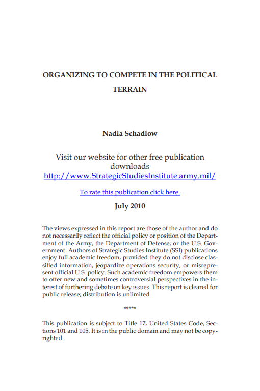  Organizing to Compete in the Political Terrain