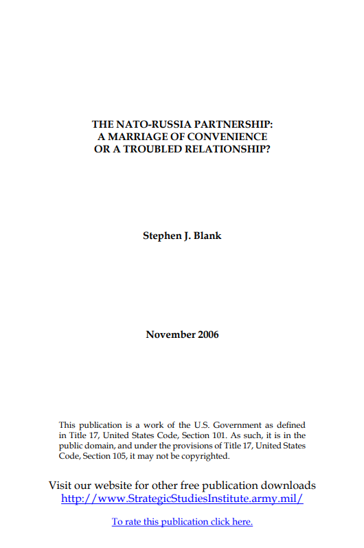  The NATO-Russia Partnership: A Marriage of Convenience or a Troubled Relationship?