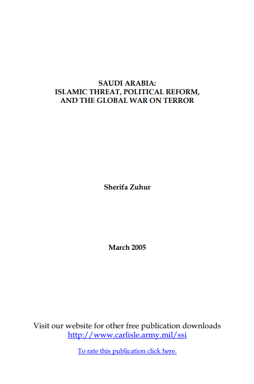  Saudi Arabia: Islamic Threat, Political Reform, and the Global War on Terror