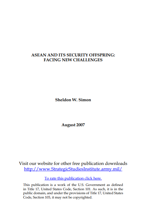  ASEAN and Its Security Offspring: Facing New Challenges