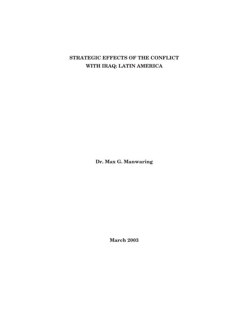  Strategic Effects of Conflict with Iraq: Latin America