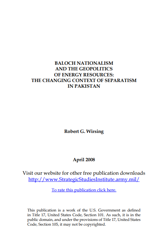  Baloch Nationalism and the Geopolitics of Energy Resources: The Changing Context of Separatism in Pakistan