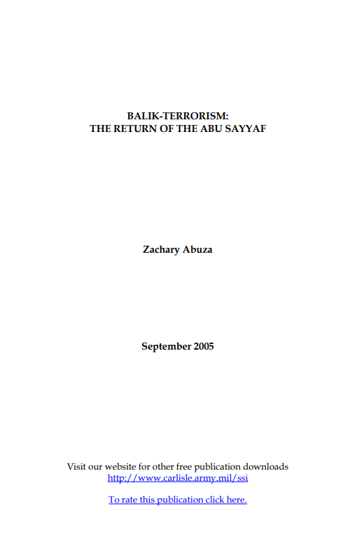  Balik Terrorism: The Return of the Abu Sayyaf