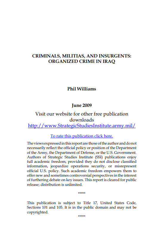  Criminals, Militias, and Insurgents: Organized Crime in Iraq
