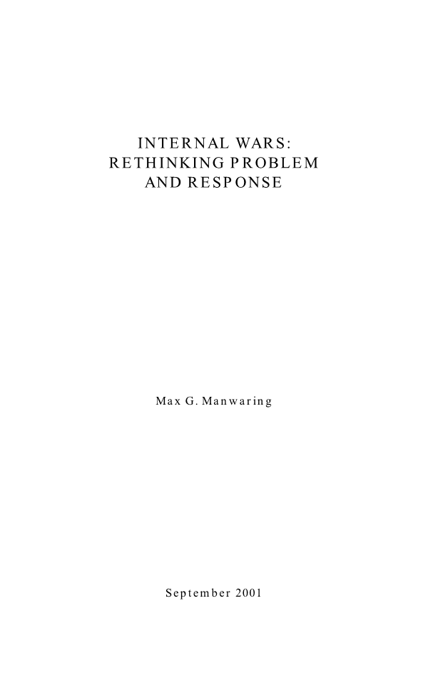  Internal Wars: Rethinking Problem and Response