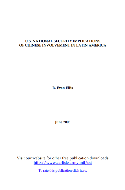  U.S. National Security Implications of Chinese Involvement in Latin America