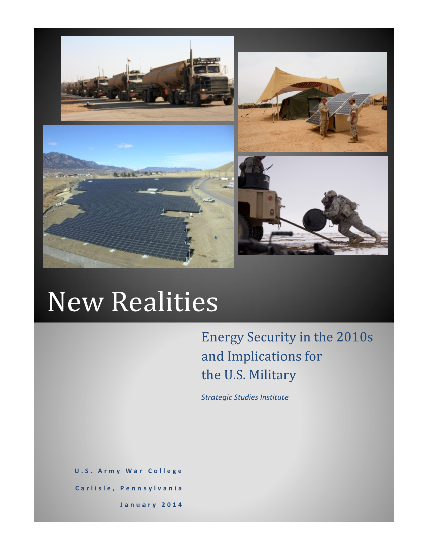  New Realities: Energy Security in the 2010s and Implications for the U.S. Military - Executive Summaries