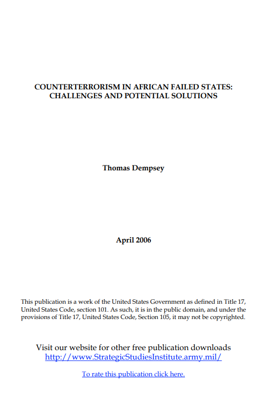  Counterterrorism in African Failed States: Challenges and Potential Solutions
