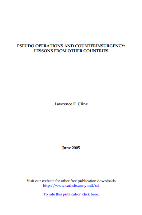  Pseudo Operations and Counterinsurgency: Lessons from Other Countries