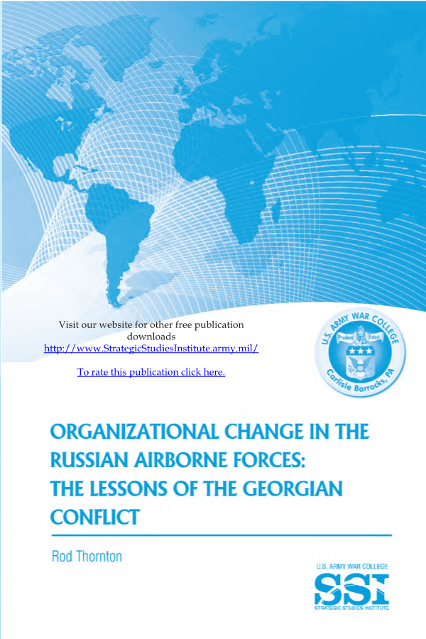  Organizational Change in the Russian Airborne Forces: The Lessons of the Georgian Conflict