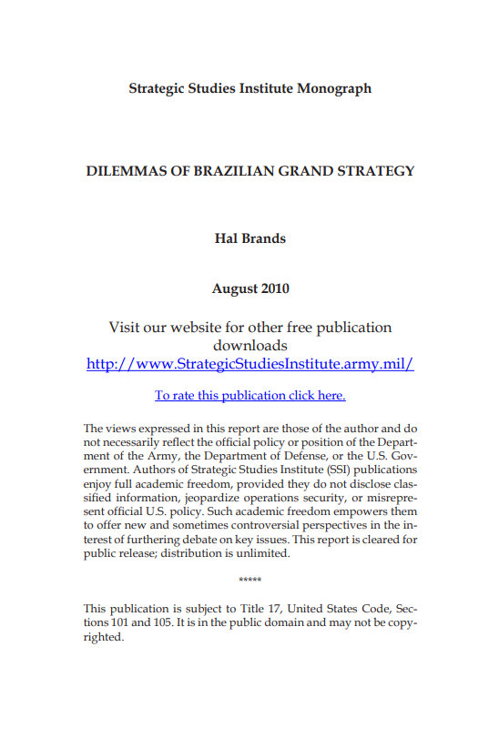  Dilemmas of Brazilian Grand Strategy