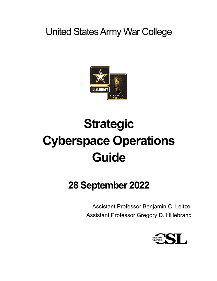  Strategic Cyberspace Operations Guide