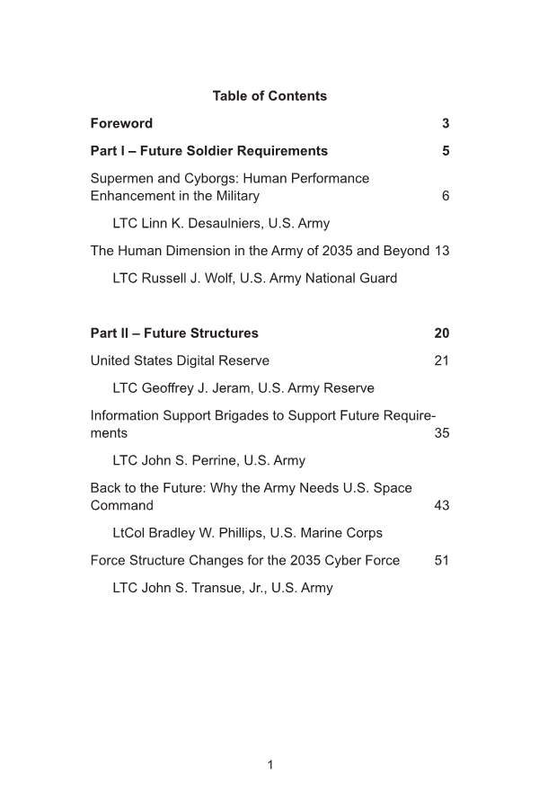  Futures Seminar 2018 - What Kind of Army does the Nation Need in 2035 and Beyond