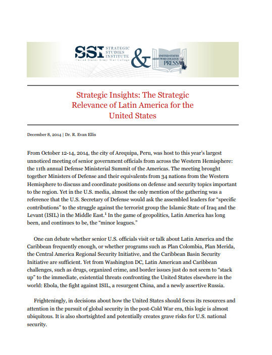  Strategic Insights: The Strategic Relevance of Latin America for the United States